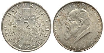 Австрия 2 шиллинга 1929 100 лет со дня рождения Теодора Бильрота KM 2844 серебро 413-113
