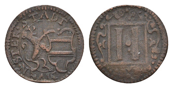 Мюнстер 2 пфеннига ND (1603-1697) KM 301 медь 633-1922