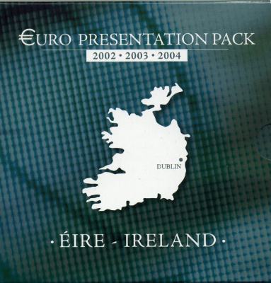 Ирландия набор из 3 евронаборов по 8 монет 2002-2004 оригинальный официальный набор из трех евронаборов, в картонном буклете    UNC  5-6-1-21