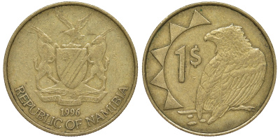 Намибия 1 доллар 1996 орел KM 4 латунь 4163-1056