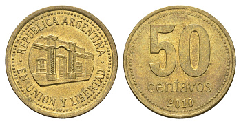 Аргентина 50 сентаво 2010 KM 111 алюминиевая бронза 4663-623