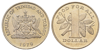 Тринидад и Тобаго 1 доллар 1979 Продовольственная программа - ФАО KM 38 медно-никель UNC 4672-415