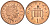Великобритания 1 пенни 2004 Елизавета II (1952-2022) KM 986, Spink 4710 (B5) сталь плакированная медью 4609-612