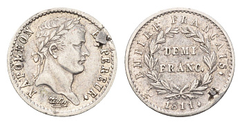 Франция 1/2 франка 1811 Наполеон I KM 691 серебро 5010-1222