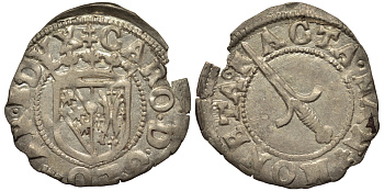 Франция, Лорейн 1 денье 1545-1608 Карл III серебро 413-3245