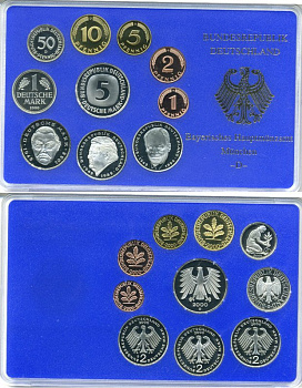 ФРГ государственный набор из 10 монет 2000 D    PROOF  3-5-3-58