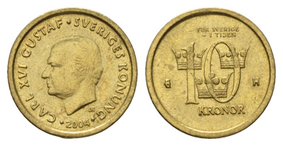 Швеция 10 крон 2004 Карл XVI Густав (1973-) KM 895 нордик 4656-247