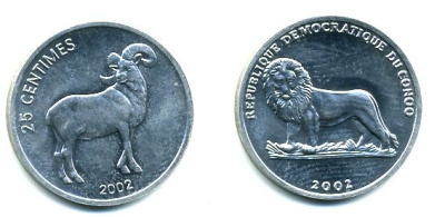 КОНГО 25 САНТИМ 2002 БАРАН 35-158