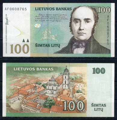 Литва 100 литов 2000  Pick 62  бумага  UNC (пресс) 451-988-3