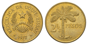 Гвинея-Бисау 2 1/2 песо 1977 KM 19 алюминиевая бронза UNC 4626-445