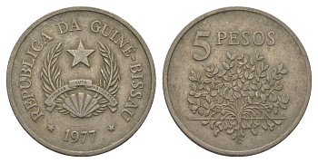 Гвинея-Бисау 5 песо 1977 KM 20 медно-никель 4626-545