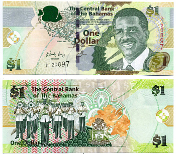 Багамские острова 1 доллар 2008 Сэр Линден Пиндлинг, духовой оркестр, FC-O, подпись W. CRAIGG Pick 71 бумага UNC (пресс) 2197-12-2-2