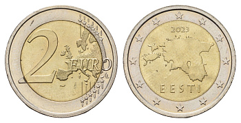 Эстония 2 евро 2023 KM 68 биметалл UNC 4654-1225
