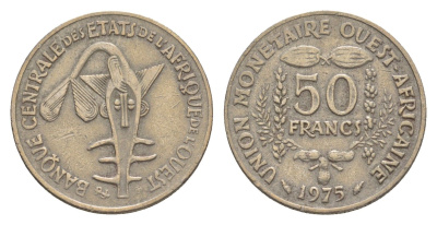 Западная Африка (BCEAO) 50 франков 1975 Центральный банк государств Западной Африки KM 6 медно-никель 4643-753