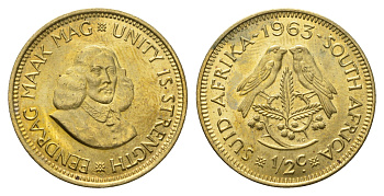 ЮАР 1/2 цента 1963 Ян ван Рибек KM 56 латунь UNC 4693-423