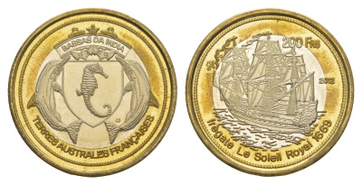 Бассас-да-Индия (Острова Эпарс) 200 франков 2012 биметалл BU 4646-1131