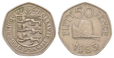 Гернси 50 пенсов 1983 KM 34 медно-никель 4112-726