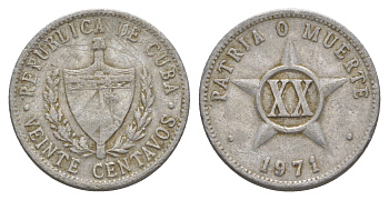 Куба 20 сентаво 1971 KM 35 алюминий 4646-345