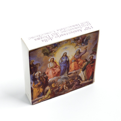 Ватикан 5 евро + 10 евро 2004 150 лет провозглашения догмата о непорочном зачатии, Дева Мария, древо жизни, в оригинальных коробках с сертификатами KM 359, 360 серебро PROOF 2-4-2-24