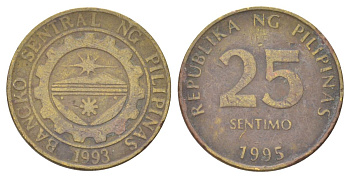 Филиппины 25 сентимо 1995 KM 271 латунь 4627-834