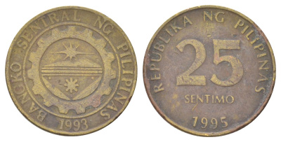 Филиппины 25 сентимо 1995 KM 271 латунь 4627-834