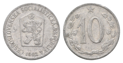 Чехословакия 10 геллеров 1962 KM 49.1 алюмний 4674-431