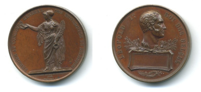 Бельгия медаль 1841 премия Университета Бельгии, 38,9 мм Wurzb. 5086 бронза UNC 1079-5-12