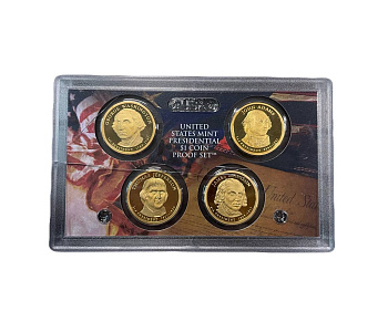 США набор из 4 монет (1 доллар) 2007 серия президенты США, в оригинальной упаковке KM 401, 402, 403 и 404 PROOF 5-4-1-09