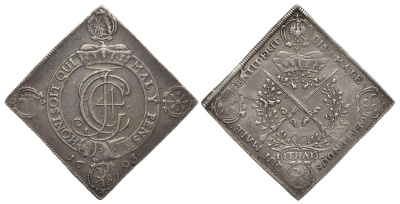 Австрия 1 талер клиппа 1693 Иоганн Георг IV Dav. 7649, Schnee 977 серебро 00-000-00