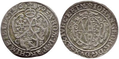 САКСОНИЯ 1/24 ТАЛЕРА 1650 CR, ИОГАНН ГЕОРГ I (1615-1656) KM 71 серебро 560-1757