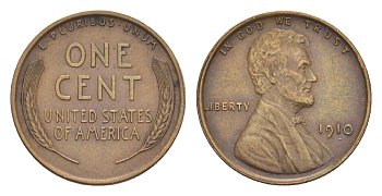 США 1 цент 1910 Линкольн KM 132 бронза 4647-923