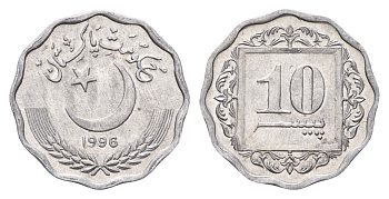 Пакистан 10 пайс 1996 KM 53 алюминий UNC 28-517