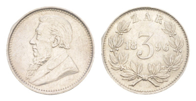 ЮАР (Трансвааль) 3 пенса 1896 KM 3 серебро 1529-535