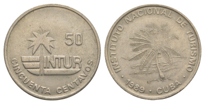 Куба 50 сентаво 1989 KM 461 медно-никель 1527-1342