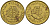 ЮАР 1/2 ЦЕНТА 1962 ЯН ВАН РИБЕК (1619-1677), ГОЛАНДСКИЙ ИССЛЕДОВАТЕЛЬ , МОРЕПЛАВАТЕЛЬ, ОСНОВАТЕЛЬ Г. КЕЙПТАУНА, ДВЕ ПТИЧКИ НА ВЕТКЕ С ЯГОДАМИ KM 56 латунь UNC 67-237
