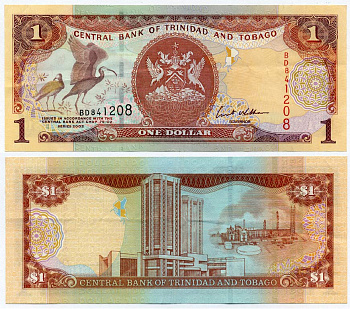 ТРИНИДАД И ТОБАГО 1 ДОЛЛАР 2002 ПОДПИСЬ 8 Pick 41b бумага 8611-43-1-2