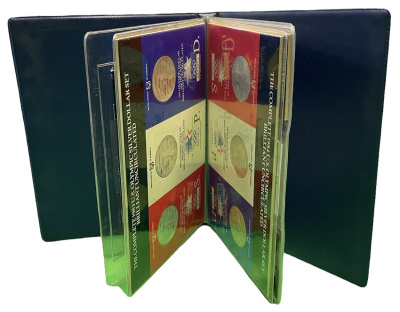 США набор из 8 монет по 1 доллару 1983-1984 XXIII летние Олимпийские игры в Лос-Анджелесе 1984 года, в оригинальных буклетах, в коробке, с сертификатом KM 209, 210 серебро UNC, PROOF 4-3-2-07