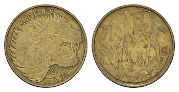 Эфиопия 10 сантимов 2006 KM 45.3 сталь плакированная латунью 4673-1252