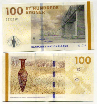 Дания 100 крон 2009 Pick 66 a бумага UNC (пресс) 450-13-2