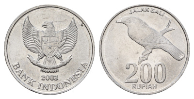 Индонезия 200 рупий 2003 KM 66 алюминий UNC 4119-711