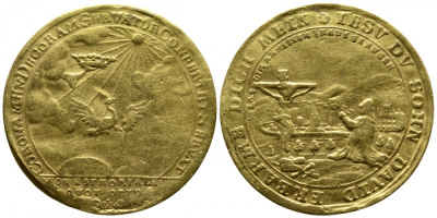 Саксен-Кобург-Заальфельд 1 дукат ND (1745) Кристиан Эрнст (1729-1745), на смерть герцога, 3,32 г золото 00-809-74