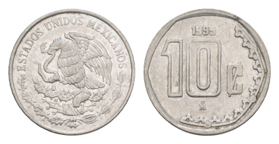 Мексика 10 сентаво 1995 KM 547 нержавеющая сталь 4644-643