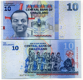 Свазиленд 10 емалангени 2010 король Мсвати III, принцессы на Нквале (церемонии вступления на престол) Pick 36 a бумага UNC (пресс) 448-130-3