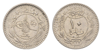 Турция 10 пара 1909 (1915) AH 1327, Османская Империя KM 760 никель 4124-1031