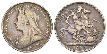 Великобритания 1 крона 1900 Виктория (1837-1901) KM 783, Spink 3937 серебро 4044-913