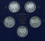 ФРГ набор из 5 штук по 10 марок 2001 A, D, F, G, J, 50 лет Федерального Конституционного суда Германии KM 206 серебро PROOF 6-5-2-9