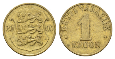 Эстония 1 крона 2000 KM 35 латунь 4688-714