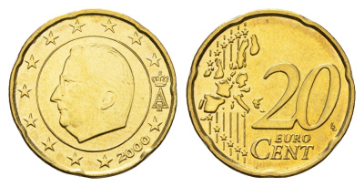 Бельгия 20 евроцентов 2000 Альберт II (1993-2013) KM 228 нордик UNC 4629-711