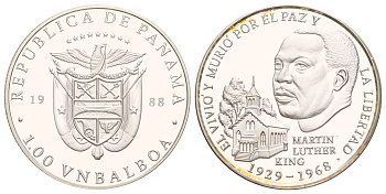 Панама 1 бальбоа 1988 Мартин Лютер Кинг X 11a серебро PROOF 3711-823