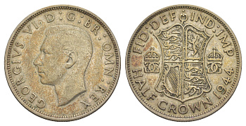 Великобритания 1/2 кроны 1944 Георг VI (1936-1952) KM 856, Spink 4080 серебро 32-1112